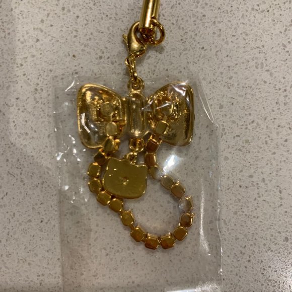 VINTAGE 2000 HELLO KITTY GOLD / PINK BOW CHARM / CELL PHONE - Picture 5 of 7